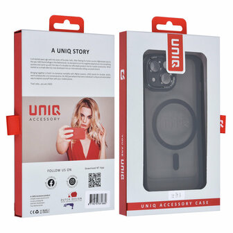 UNIQ Accessory iPhone 15 &amp; 14 &amp; 13 TPU Backcover - Magsafe Compatible - Doorzichtig - Zwart