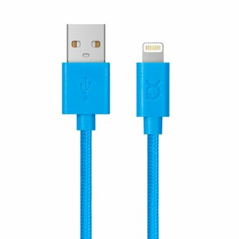 Xqisit Cotton Cable Lightning. 1,8m (Blauw)